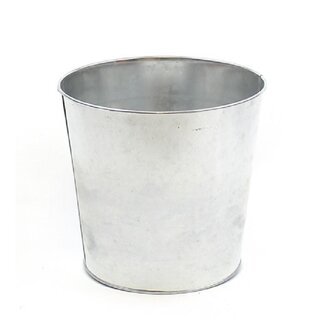 4A Zinc Flowerpot Plant Pot | Colour: Silver-coloured | Diameter 22.5 centimetre | Height 21 centimetre | Per 6 flowerpots