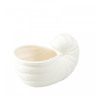 4A Keramiek Plateau Schelp "Maritiem" | Kleur: Natuurlijk Wit | Lengte 19 centimeter | Breedte 11 centimeter | Hoogte 12.5 centimeter | Per 6 schelpen