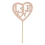 Wooden Heart Pick “Love” | Colour: Pink | Pick length ± 50 centimetre | Heart diameter 8 centimetre | Per 25 picks
