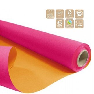 4A Beidseitiges Papier auf Rolle “Duo” | Farbe: Orangerosa | Breite 80 centimeter | Länge 40 meter | 60 gram/m2 | Pro Rolle