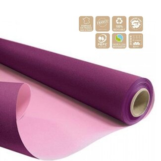4A Papier double-face sur rouleau “Duo” | Couleur: Rose | Largeur 80 centimeter | Longueur 40 meter | 60 gram/m2 | Par rouleau