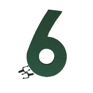 4A Oasis Steekschuim Cijfer “6” | Kleur: Groen | Hoogte 31 centimeter | Per cijfer