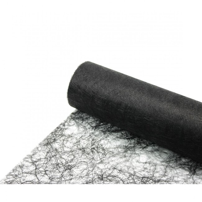 Textiel Fibre Linnen | Kleur: Zwart | Breedte 60 centimeter | Lengte 25 meter | Per rol