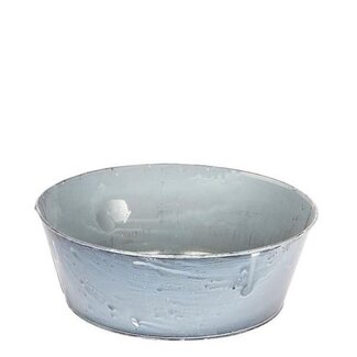 4A Zinken Bak Bloempot Plantenpot “Evan” | Kleur: Grijs | Diameter 25 centimeter | Hoogte 7.5 centimeter | Per 10 bakken