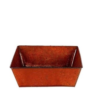 4A Zinken Bak Bloempot Plantenpot “Evan” | Kleur: Bruin | Diameter 24.5 centimeter | Hoogte 7.5 centimeter | Per 10 bakken
