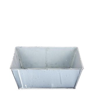 4A Zinken Bak Bloempot Plantenpot “Evan” | Kleur: Grijs | Diameter 24.5 centimeter | Hoogte 7.5 centimeter | Per 10 bakken