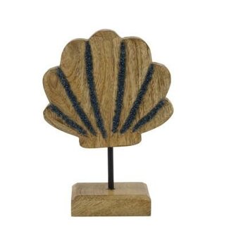 4A Schelp Standaard op Voet "Maritiem" | Kleur: Lichtbruin | Lengte 13 centimeter | Breedte 5 centimeter | Hoogte 18 centimeter | Per 2 schelpen