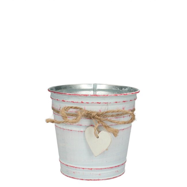 Zink-Blumentopf “Love” | Farbe: Rosa | Durchmesser 13 centimeter | Höhe 12 centimeter | Pro 10 Blumentöpfe