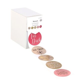 4A Sticker Label with text “Wish” | Colour: Mixed Colours | Diameter 40 millimetre | Per 500 stickers