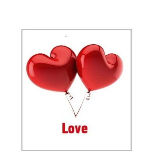 Greeting card “Love Balloon” | Colour: Pink and White | Length 7 centimetre | Width 7 centimetre | Per 20 cards