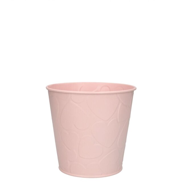 Pot de fleurs en zinc “Hearts” | Couleur: Rose | Diamètre 13 centimeter | Hauteur 12 centimeter | Par 10 pots de fleurs