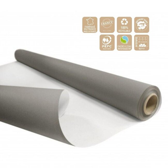 Papier en rouleau | Couleur: Gris | Largeur 80 centimeter | Longueur 40 meter | 60 gram/m2 | Par rouleau