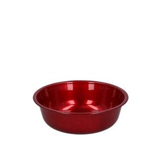 4A Zinken Schaal Bloempot Plantenpot | Kleur: Rood | Diameter 24 centimeter | Hoogte 6 centimeter | Per 10 schalen