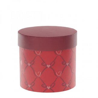 4A Hatbox Gift Box “Amari Love” | Colour: Red | Diameter 12.5 centimetre | Height 12 centimetre | Per 6 boxes