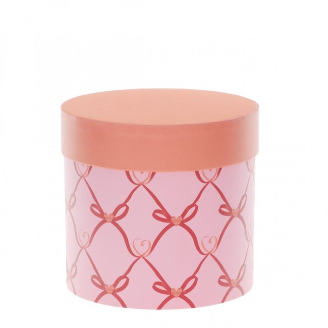 Boîte cadeau hatbox “Amari Love” | Couleur: Rose | Diamètre 12.5 centimeter | Hauteur 12 centimeter | Par 6 boîtes