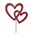 Hart Bijsteker “My Love” | Kleur: Rood | Diameter 7.5 centimeter | Lengte bijsteker ± 10 centimeter | Per 25 bijstekers