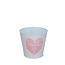 Zinken Bloempot “Lovebird” | Kleur: Natuurlijk Wit | Diameter 12.5 centimeter | Hoogte 11.5 centimeter | Per 10 bloempotten