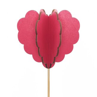 4A Hart Bijsteker “Lola” | Kleur: Rood | Diameter 8 centimeter | Lengte bijsteker ± 50 centimeter | Per 25 bijstekers