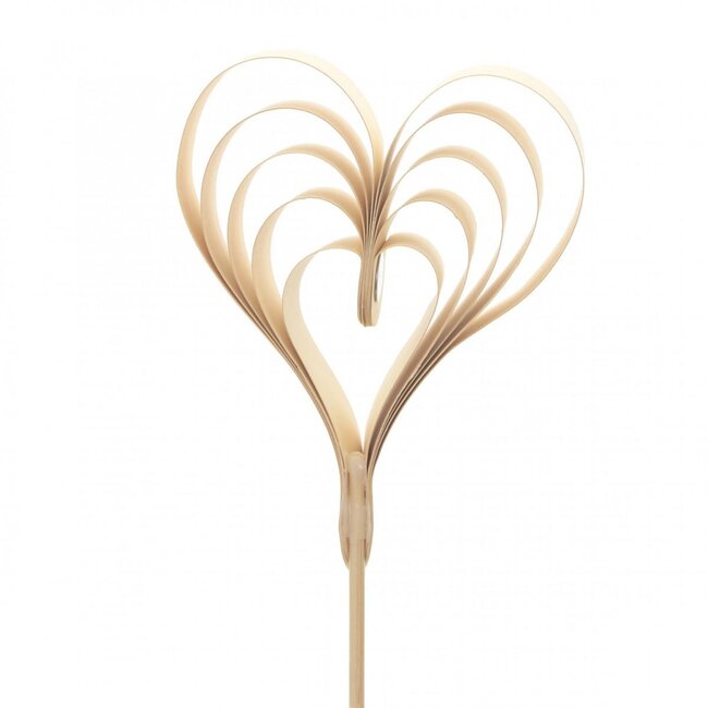 Heart Pick “Eternal Love” | Colour: Cream-coloured | Diameter 10 centimetre | Length pick ± 50 centimetre | Per 25 picks