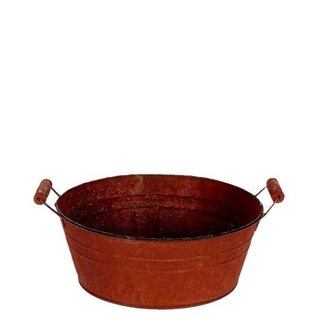 4A Bac en zinc Pot à fleurs Pot pour plante “Evan” | Couleur: Brun | Diamètre 24.5 centimeter | Hauteur 8.5 centimeter | Par 10 bacs