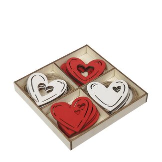 4A Heart Decoration Assortment | Colour: Mixed Colours | Diameter 6 centimetre | Per 20 hearts
