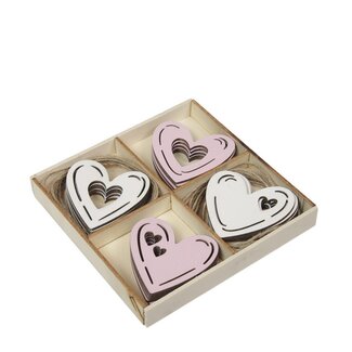 4A Heart Decoration Assortment | Colour: Mixed Colours | Diameter 6 centimetre | Per 20 hearts