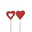 Heart pick | Colour: Red | Length pick ± 20 centimeter | Diameter heart 5 centimeter | Per 36 picks