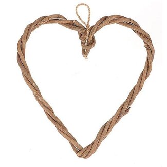 4A Houten Hart Hanger Decoratie | Kleur: Lichtbruin | Lengte 45 centimeter | Breedte 45 centimeter | Dikte 3 centimeter | Per 6 harten