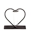 Glazen Vaas Hart met Buis Vaasje | Kleur: Grijs | Lengte 14 centimeter | Breedte 6 centimeter | Hoogte 13 centimeter | Per 12 harten