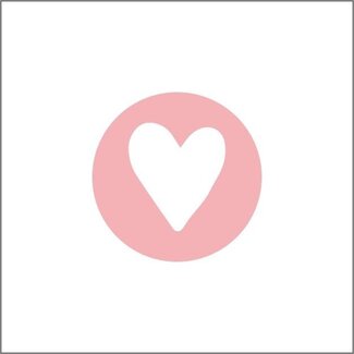 4A Hart Sticker Label | Kleur: Roze | Diameter 25 millimeter | Per 500 stickers