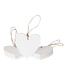Houten Hart Hanger Decoratie | Kleur: Natuurlijk Wit | Lengte 25 centimeter | Per 5 harten
