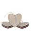 Houten Hart Hanger Decoratie | Kleur: Grijs | Lengte 25 centimeter | Per 5 harten