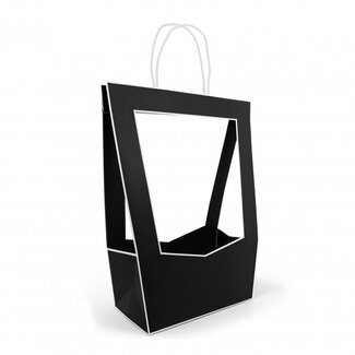 4A Sacs “Médaillon” | Couleur: Noir | Longueur 23 centimeter | Largeur 14 centimeter | Hauteur 38 centimeter | Par 5 sacs