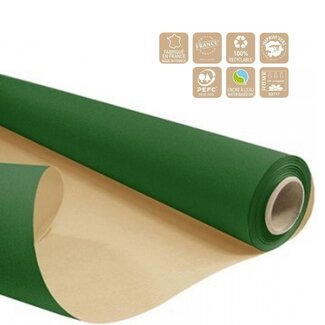 4A Tweezijdig Papier op rol | Kleur: Donkergroen | Breedte 80 centimeter | Lengte 50 meter | 60 gram/m2 | Per rol