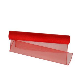 4A Textiel Organza | Kleur: Rood | Breedte 40 centimeter | Lengte 9 meter | Per rol