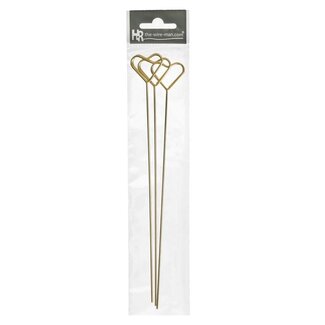 4A Kartenhalter Herzform | Farbe: goldfarben | Länge 20 centimeter | Pro 3 Kartenhalter
