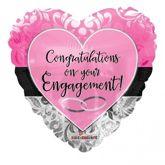 4A Party! Ballon “Engagement” | Kleur: Roze | Diameter 45 centimeter | Per 10 ballonnen