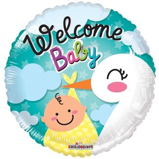 4A Party! Balloon “Welcome Baby” | Colour: Mixed Colours | Diameter 45 centimetre | Per 10 balloons