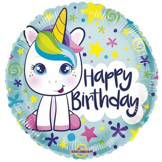 4A Party! Balloon “Happy Birthday” | Colour: Mixed Colours | Diameter 45 centimetre | Per 10 balloons