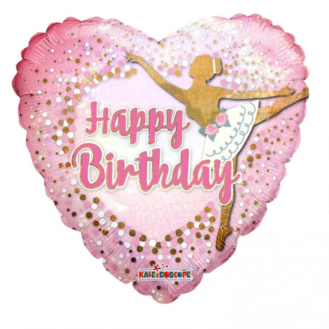 Party! Ballon “Happy Birthday” | Kleur: Lichtroze | Diameter 45 centimeter | Per 10 ballonnen