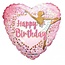 Party! Ballon “Happy Birthday” | Kleur: Lichtroze | Diameter 45 centimeter | Per 10 ballonnen