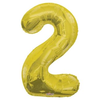 4A Party! Balloon Number 2 | Colour: Gold-coloured | Height 85 centimeter | Per balloon
