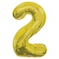 Party! Ballon Nummer 2 | Kleur: Goudkleurig | Hoogte 85 centimeter | Per ballon