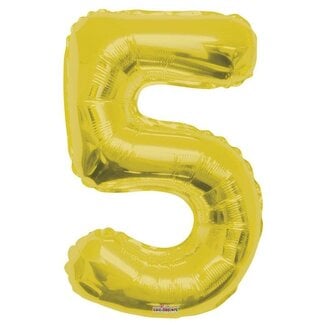 4A Party! Ballon Nummer 5 | Farbe: goldfarben | Höhe 85 centimeter | Pro Ballon