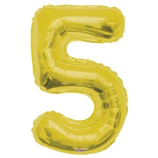 4A Party! Balloon Number 5 | Colour: Gold-coloured | Height 85 centimetre | Per balloon