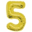 Party! Ballon Nummer 5 | Kleur: Goudkleurig | Hoogte 85 centimeter | Per ballon