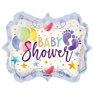 4A Party! Ballon “Baby Shower” | Kleur: Gemengde Kleuren | Diameter 45 centimeter | Per 10 ballonnen