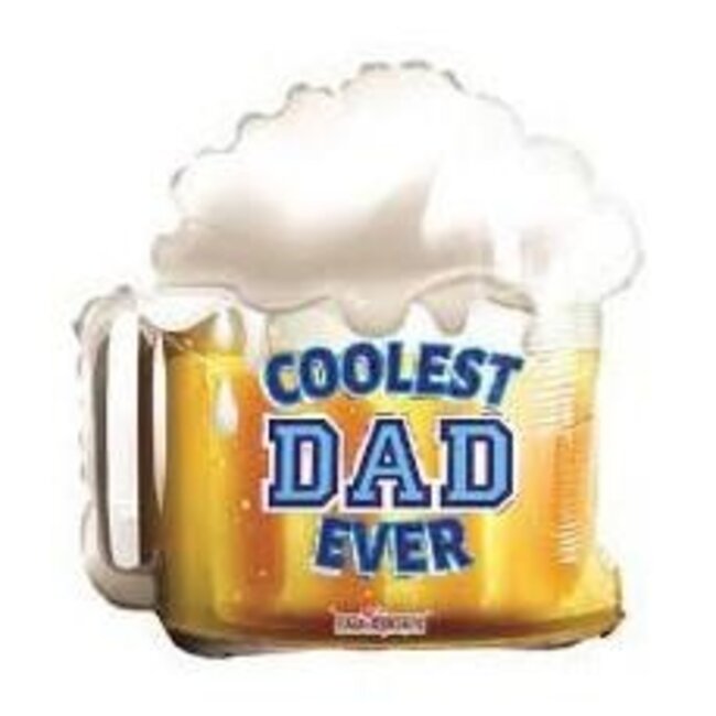 Party! Ballon “Coolest Dad” | Kleur: Gemengde Kleuren | Diameter 45 centimeter | Per 10 ballonnen