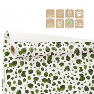 4A Eco Papier op rol “Lina” | Kleur: Groen en Wit | Breedte 80 centimeter | Lengte 25 meter | Per rol