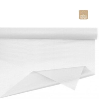 4A Zijdepapier op rol | Kleur: Natuurlijk Wit | Breedte 75 centimeter | Lengte 50 meter | 28 gram/m2 | Per rol